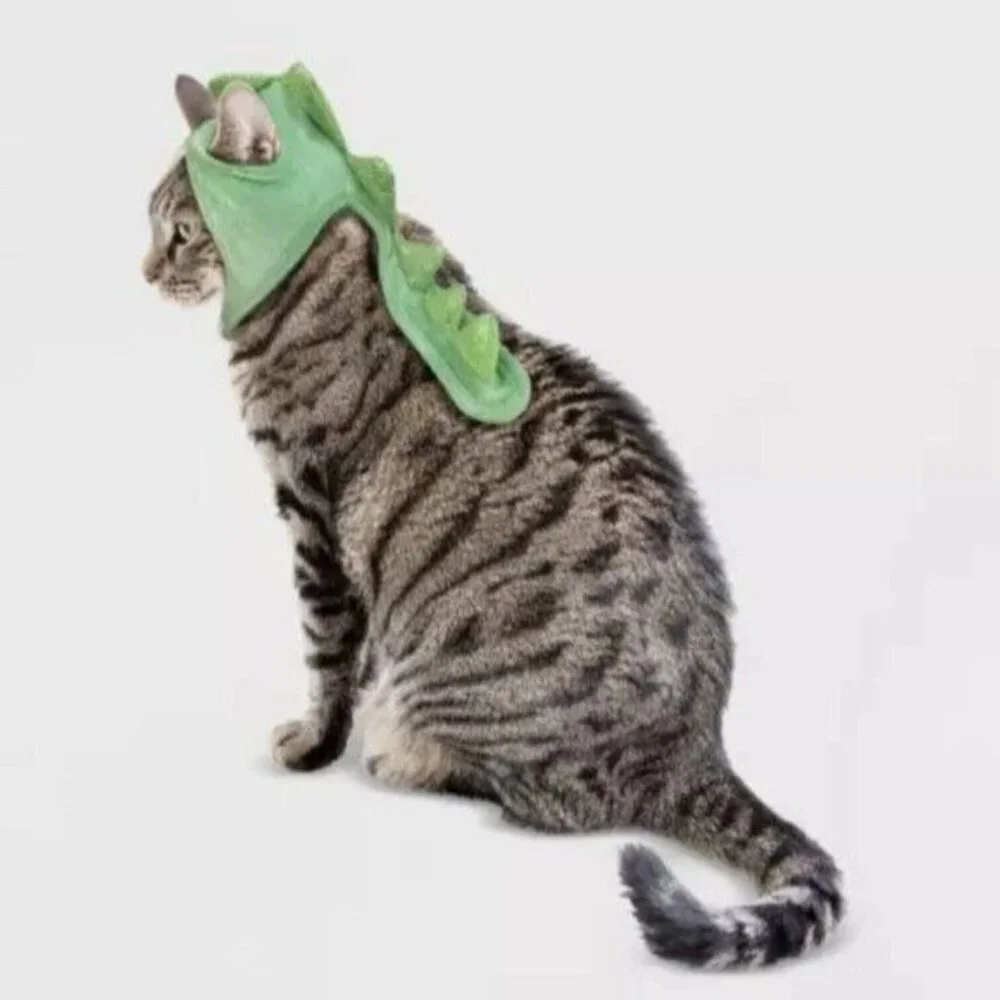 Small Cat Dog Pet Hat Dinosaur Halloween Costume One Size Headpiece New Green
